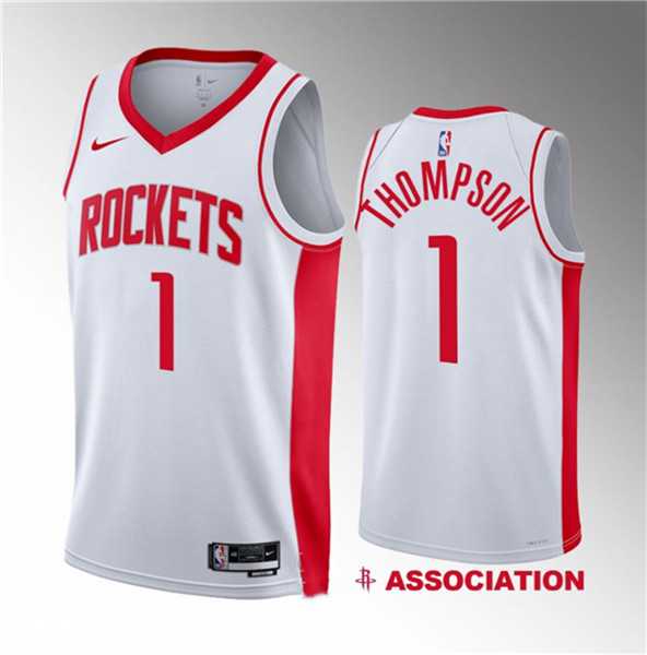 Men%27s Houston Rockets #1 Amen Thompson White 2023 Draft Association Edition Stitched Basketball Jersey->los angeles lakers->NBA Jersey